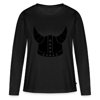 Casque Viking - T-shirt manches longues Premium bio Femme - noir - Devant - Julia (174cm)