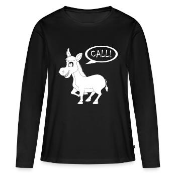 Esel d’âne - T-shirt manches longues Premium bio Femme - noir - Devant - Julia (174cm)