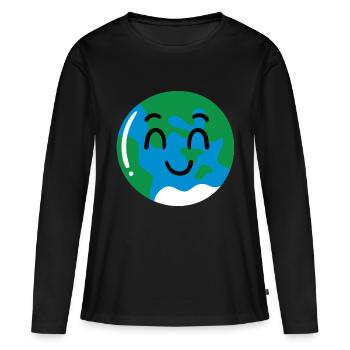 Terre - T-shirt manches longues Premium bio Femme - noir - Devant - Julia (174cm)