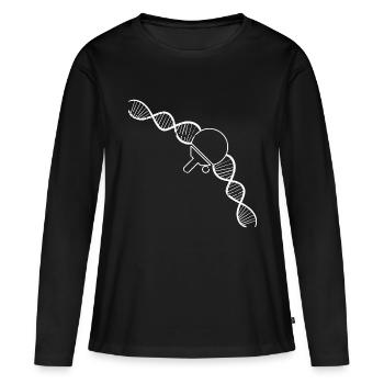 Tennis de table bat Joueur de tennis de table Tennis de table - T-shirt manches longues Premium bio Femme - noir - Devant - Julia (174cm)