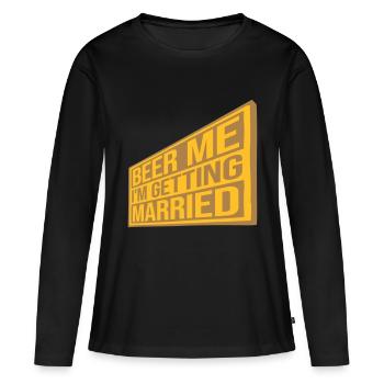 Beer Me Me marier - T-shirt manches longues Premium bio Femme - noir - Devant - Julia (174cm)