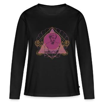 Déesse Aphrodite - Vénus, déesse de l’amour - T-shirt manches longues Premium bio Femme - noir - Devant - Julia (174cm)