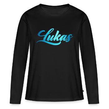 Lukas - Women's Premium Organic Long Sleeve Shirt - black - Front - Julia (174cm)