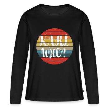 Karl Who? - T-shirt manches longues Premium bio Femme - noir - Devant - Julia (174cm)