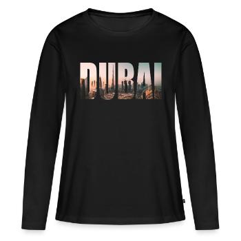 Dubaï - T-shirt manches longues Premium bio Femme - noir - Devant - Julia (174cm)