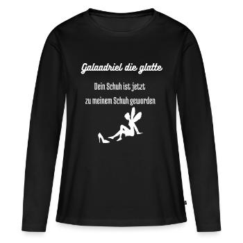 Galaadriel die glatte - Frauen Premium Bio Langarmshirt - Schwarz - Vorne - Julia (174cm)