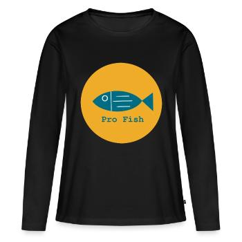 Pro Fish, Pro Fish, Pro Mer, Pro Océan - T-shirt manches longues Premium bio Femme - noir - Devant - Julia (174cm)
