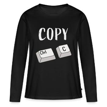 Ctrl C Copy - Women's Premium Organic Long Sleeve Shirt - black - Front - Julia (174cm)