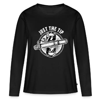 Just The Tip - Passionszigarre - Frauen Premium Bio Langarmshirt - Schwarz - Vorne - Julia (174cm)