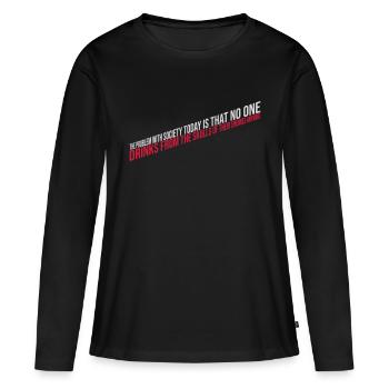 boissons de crânes ennemis - T-shirt manches longues Premium bio Femme - noir - Devant - Julia (174cm)