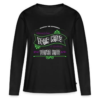 blagues écriture créative blogger cool génial - T-shirt manches longues Premium bio Femme - noir - Devant - Julia (174cm)