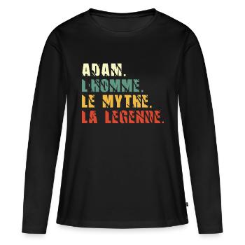 Adam l homme le mythe la légende - T-shirt manches longues Premium bio Femme - noir - Devant - Julia (174cm)