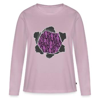 mieux génial un temps bday déclaration comptable - T-shirt manches longues Premium bio Femme - rose poudré - Devant - Julia (174cm)