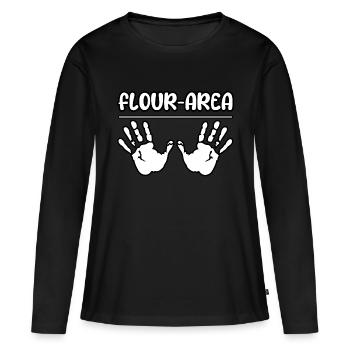 Zone farine de biscuits au chocolat de Noël - T-shirt manches longues Premium bio Femme - noir - Devant - Julia (174cm)