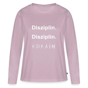 Disziplin Disziplin Kokain - Frauen Premium Bio Langarmshirt - Altrosa - Vorne - Julia (174cm)