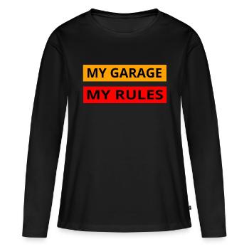 Garage - T-shirt manches longues Premium bio Femme - noir - Devant - Julia (174cm)