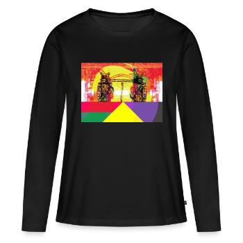 Patrimoine industriel de la Ruhr, aciéries - T-shirt manches longues Premium bio Femme - noir - Devant - Julia (174cm)