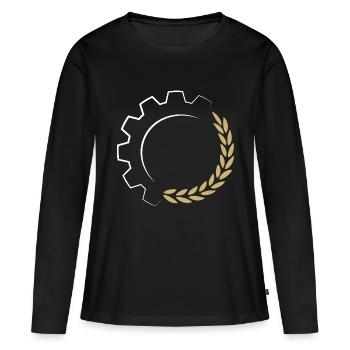 Logo de l’entrepreneur - T-shirt manches longues Premium bio Femme - noir - Devant - Julia (174cm)