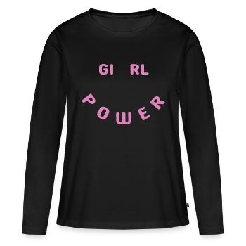 Girl Power - Women's Premium Organic Long Sleeve Shirt - black - Front - Julia (174cm)