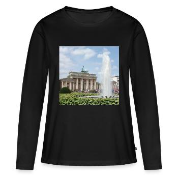 Brandenburger Tor - Frauen Premium Bio Langarmshirt - Schwarz - Vorne - Julia (174cm)