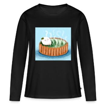Se détendre - T-shirt manches longues Premium bio Femme - noir - Devant - Julia (174cm)
