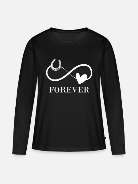 Ich liebe mein Pferd Reitsport Pferdeliebe - Frauen Premium Bio Langarmshirt - Schwarz