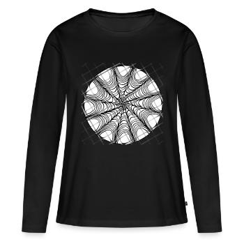 Cercle d’échantillons 1 - T-shirt manches longues Premium bio Femme - noir - Devant - Julia (174cm)