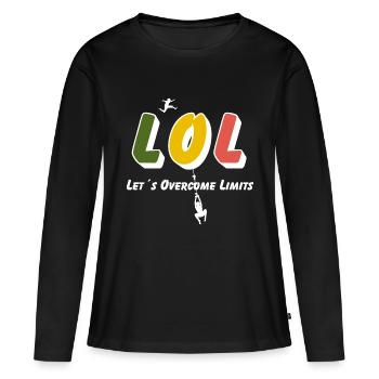 LOL - Dépassons les limites - T-shirt manches longues Premium bio Femme - noir - Devant - Julia (174cm)