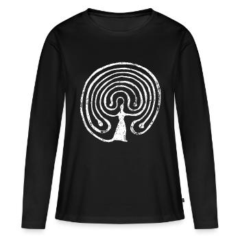 Labyrinthe - T-shirt manches longues Premium bio Femme - noir - Devant - Julia (174cm)