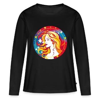Signe de la vierge 1 - T-shirt manches longues Premium bio Femme - noir - Devant - Julia (174cm)