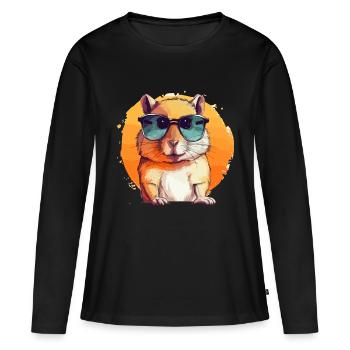 Mimi la gerbille - T-shirt manches longues Premium bio Femme - noir - Devant - Julia (174cm)
