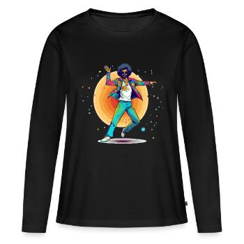 Rodolphe danseur disco - T-shirt manches longues Premium bio Femme - noir - Devant - Julia (174cm)