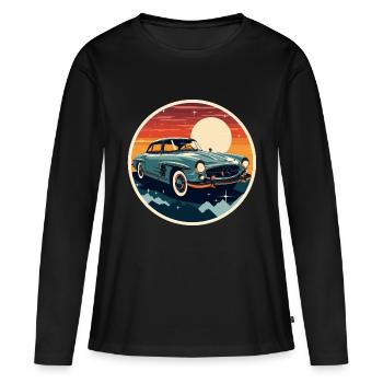 oldtimer Klassik - Frauen Premium Bio Langarmshirt - Schwarz - Vorne - Julia (174cm)