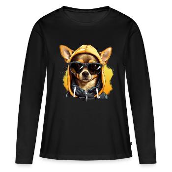 Chihuahua-Regel: Das Stadtbild bestimmen - Frauen Premium Bio Langarmshirt - Schwarz - Vorne - Julia (174cm)