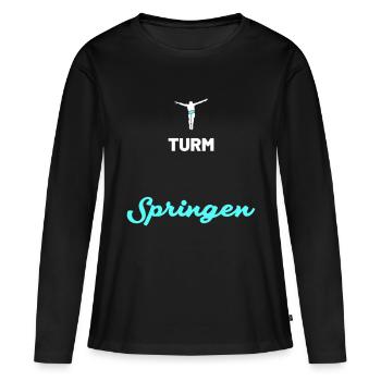 Turmspringen Springer - Frauen Premium Bio Langarmshirt - Schwarz - Vorne - Julia (174cm)