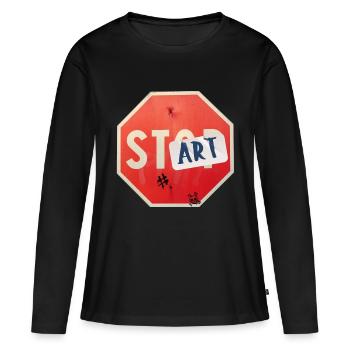 Start art Stop - Frauen Premium Bio Langarmshirt - Schwarz - Vorne - Julia (174cm)