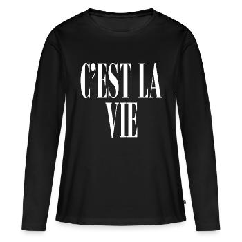 C'est la vie - T-shirt manches longues Premium bio Femme - noir - Devant - Julia (174cm)
