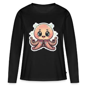 Octopus Lover - Women's Premium Organic Long Sleeve Shirt - black - Front - Julia (174cm)