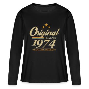 Anniversaire 50 ans 1974 Original Limited Edition - T-shirt manches longues Premium bio Femme - noir - Devant - Julia (174cm)