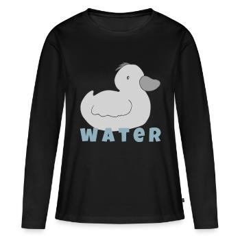 entchen water - Frauen Premium Bio Langarmshirt - Schwarz - Vorne - Julia (174cm)
