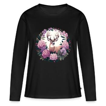 Bock - Frauen Premium Bio Langarmshirt - Schwarz - Vorne - Julia (174cm)
