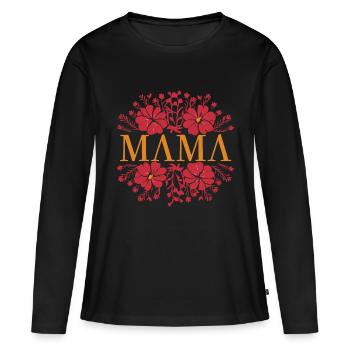 Mama Muttertag Geburtstag Geschenkidee - Frauen Premium Bio Langarmshirt - Schwarz - Vorne - Julia (174cm)