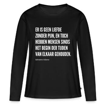 Quote - Women's Premium Organic Long Sleeve Shirt - black - Front - Julia (174cm)