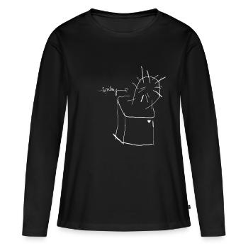 Spiky 🌵😄 - T-shirt manches longues Premium bio Femme - noir - Devant - Julia (174cm)