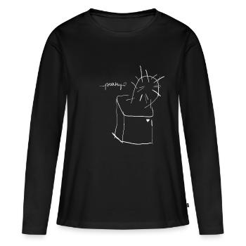 Pâlot🌵😄🖤🤍 - T-shirt manches longues Premium bio Femme - noir - Devant - Julia (174cm)