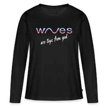 Jouets Waves de Dieu - T-shirt manches longues Premium bio Femme - noir - Devant - Julia (174cm)