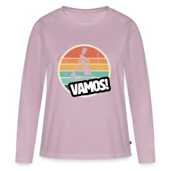 Vamos Kanu Kajak Slalom Retro - Frauen Premium Bio Langarmshirt - Altrosa - Vorne - Julia (174cm)