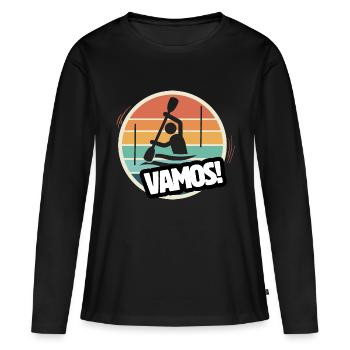 Vamos canoë kayak slalom rétro - T-shirt manches longues Premium bio Femme - noir - Devant - Julia (174cm)