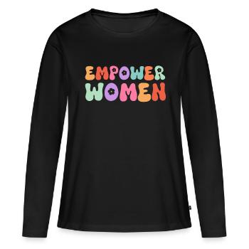 Empower Women - Women's Premium Organic Long Sleeve Shirt - black - Front - Julia (174cm)