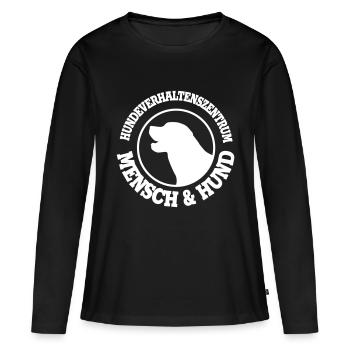 hvz hvz logo klein white rgb - Frauen Premium Bio Langarmshirt - Schwarz - Vorne - Julia (174cm)